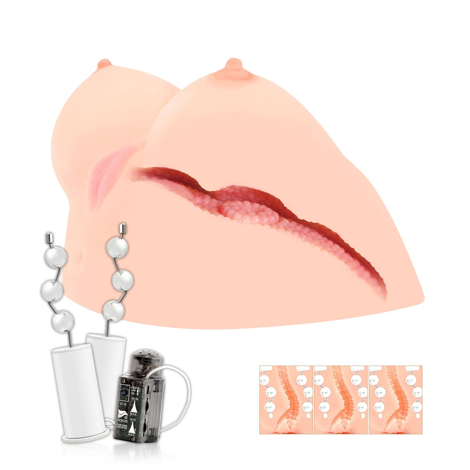 Kokos (Південна Корея) Мастурбатор Kokos Juilana Breast 2WayPlus з функцією масажу та вібрацією