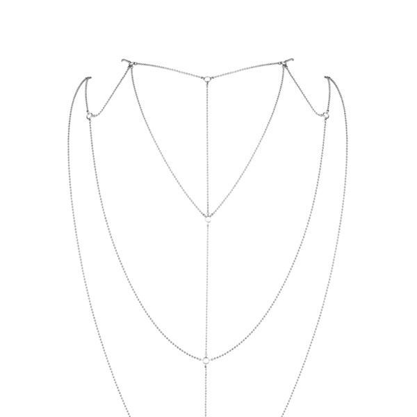 Bijoux Indiscrets (Іспанія) Ланцюжок для спини Bijoux Indiscrets Magnifique Back and Cleavage Chain - Silver, прикраса для тіла