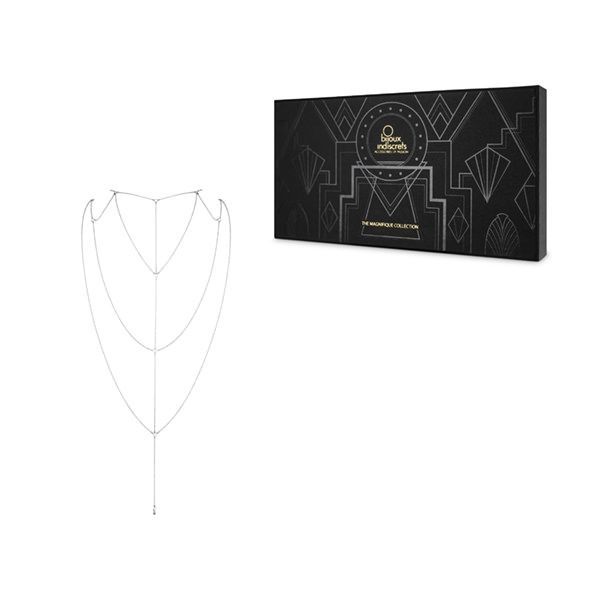 Bijoux Indiscrets (Іспанія) Ланцюжок для спини Bijoux Indiscrets Magnifique Back and Cleavage Chain - Silver, прикраса для тіла
