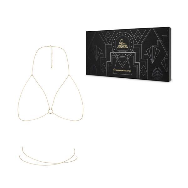 Bijoux Indiscrets (Іспанія) Ланцюжок портупея Bijoux Indiscrets Magnifique Bra Chain - Gold, прикраса на тіло
