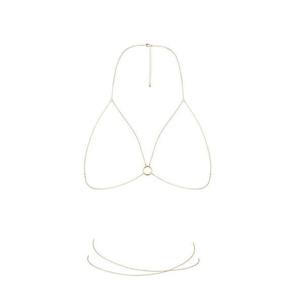 Bijoux Indiscrets (Іспанія) Ланцюжок портупея Bijoux Indiscrets Magnifique Bra Chain - Gold, прикраса на тіло