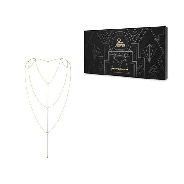 Bijoux Indiscrets (Іспанія) Ланцюжок для спини Bijoux Indiscrets Magnifique Back and Cleavage Chain - Gold, прикраса для тіла