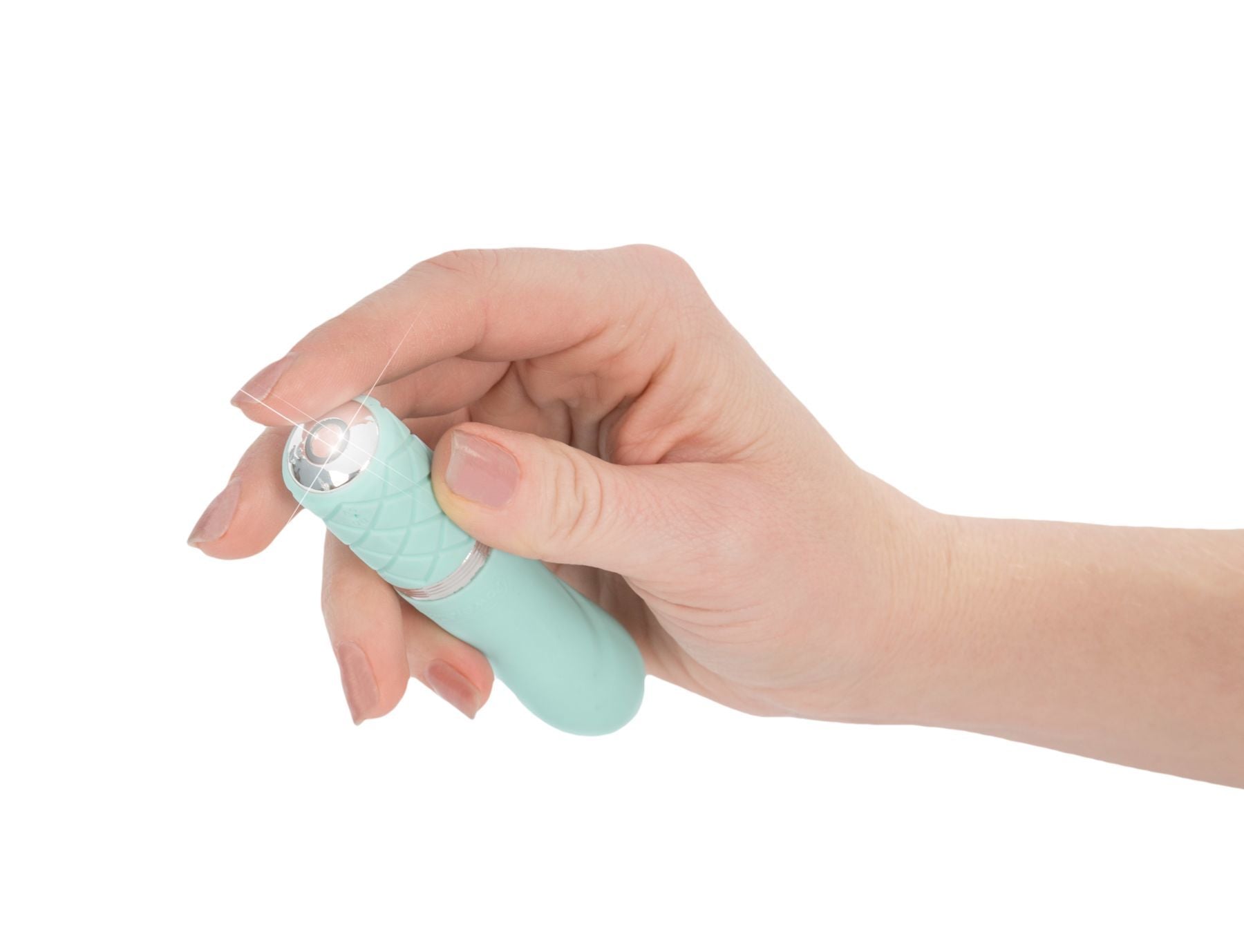 Роскошный вибратор PILLOW TALK - Flirty Teal с кристаллом Swarovski, гибкая головка