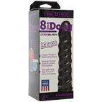 Дилдо Doc Johnson CodeBlack - 8 Inch Raging Vac-U-Lock із стимулювальним рельєфом, діаметр 3,8 см