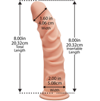 Фалоімітатор Doc Johnson The D - Ragin D - 8 Inch Without Balls - ULTRASKYN, діаметр 5,1 см