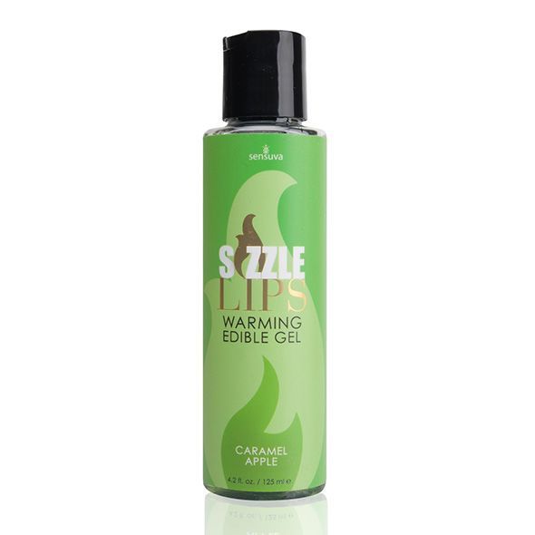 Sensuva (США) Зігрівальний масажний гель Sensuva Sizzle Lips Caramel Apple (125 мл), без цукру, їстівний
