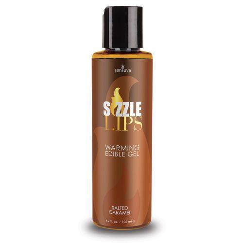 Sensuva (США) Зігрівальний масажний гель Sensuva Sizzle Lips Salted Caramel (125 мл), без цукру, їстівний