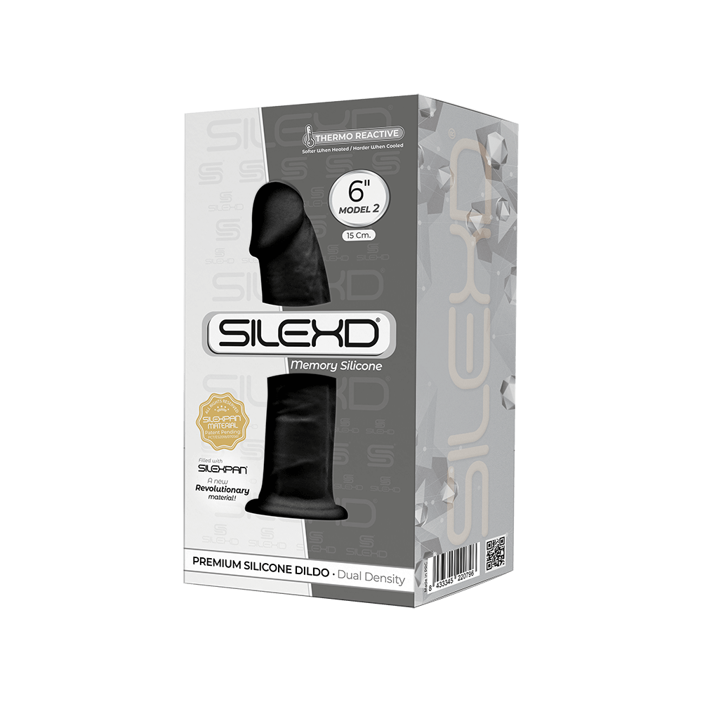 Фалоімітатор SilexD Robby Black (MODEL 2 size 6in), двошаровий, силікон + Silexp