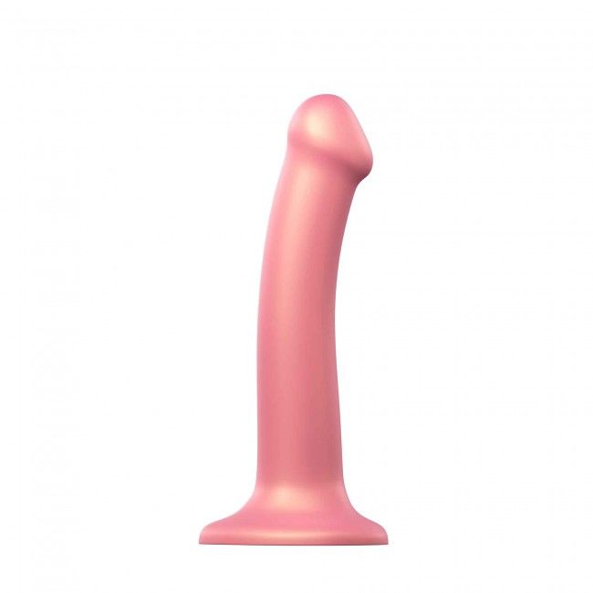 Strap-On-Me (Франція) Насадка для страпону Strap-On-Me Mono Density Dildo Rose M, діам. 3,3 см, одношаровий силікон, гнучк