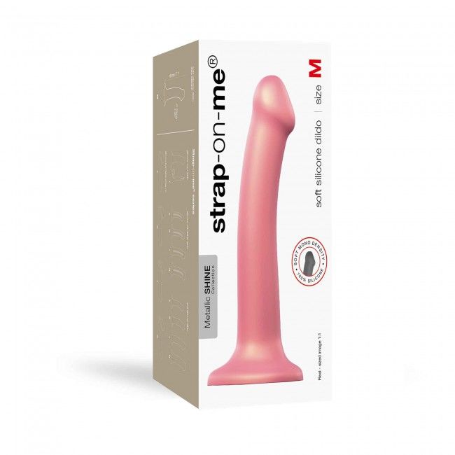 Strap-On-Me (Франція) Насадка для страпону Strap-On-Me Mono Density Dildo Rose M, діам. 3,3 см, одношаровий силікон, гнучк