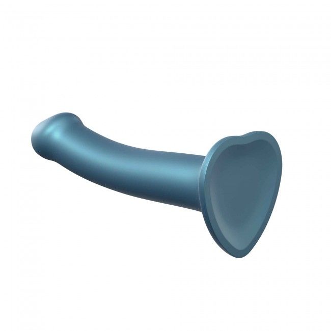 Strap-On-Me (Франція) Насадка для страпону Strap-On-Me Mono Density Dildo M Blue, діам. 3,3 см, одношаровий силікон, гнучк