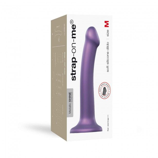 Strap-On-Me (Франція) Насадка для страпону Strap-On-Me Mono Density Dildo Violet M, діам. 3,3 см, одношаровий силікон, гну