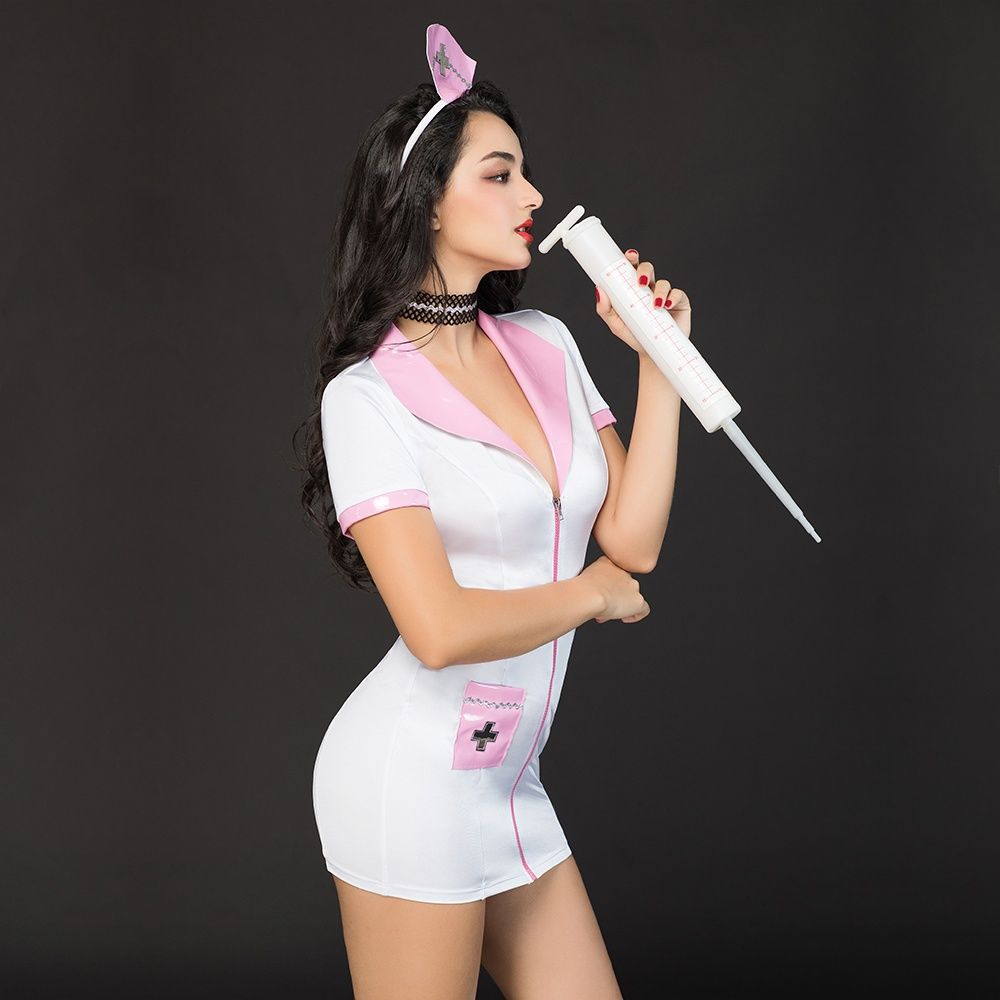 JSY (Китай) Еротичний костюм медсестри "Сексуальна Ніколетта" One Size White