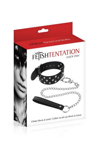 Fetish Tentation (Франція) Нашийник з повідцем Fetish Tentation Rivets and Leash