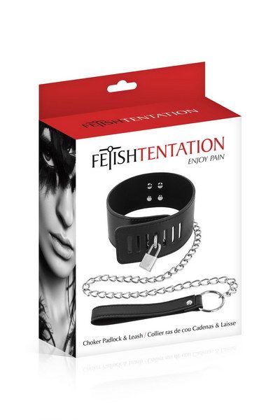 Fetish Tentation (Франція) Нашийник з повідцем Fetish Tentation Padlock and Leash