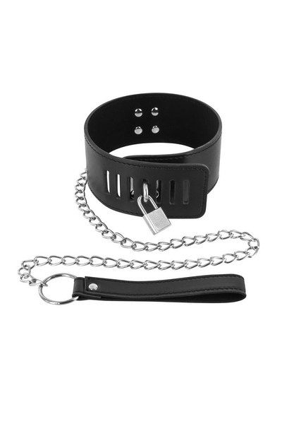 Fetish Tentation (Франція) Нашийник з повідцем Fetish Tentation Padlock and Leash