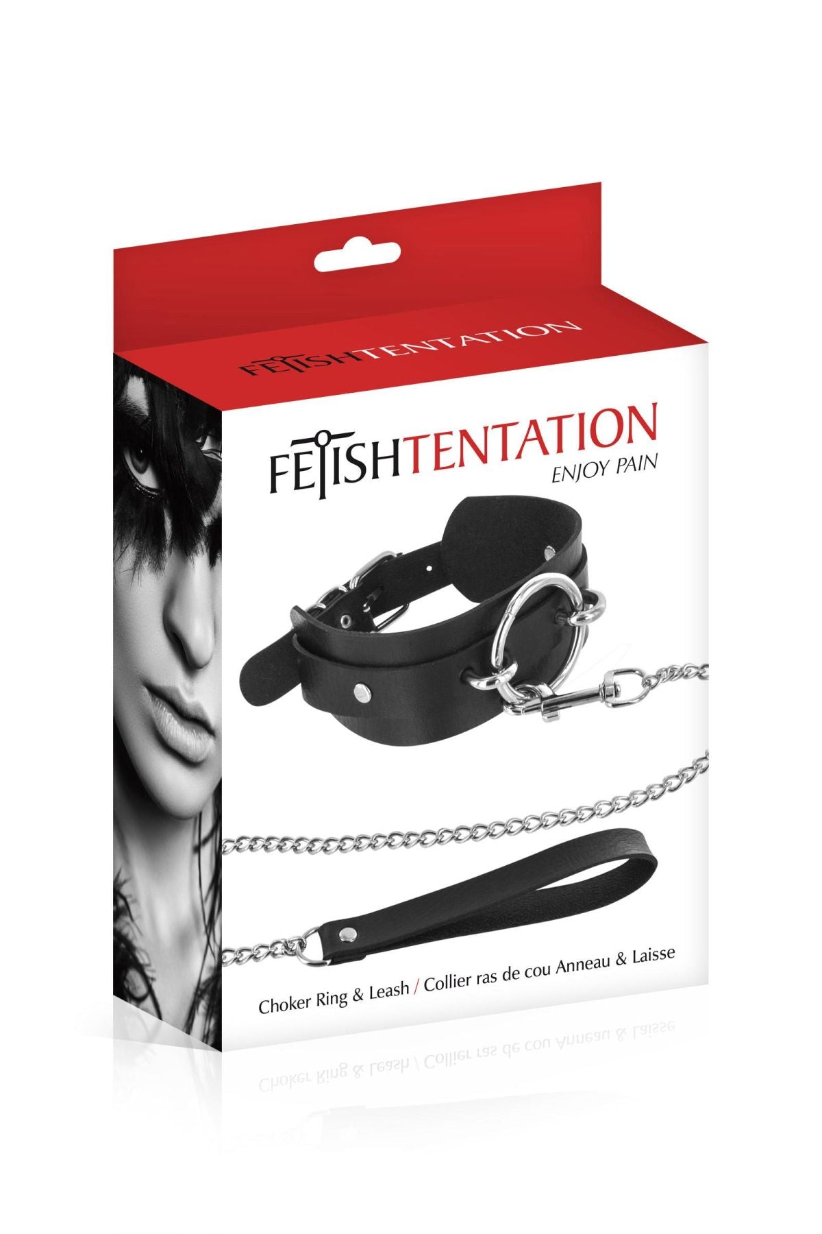 Fetish Tentation (Франція) Нашийник великим кільцем та з повідцем Fetish Tentation Ring and Leash