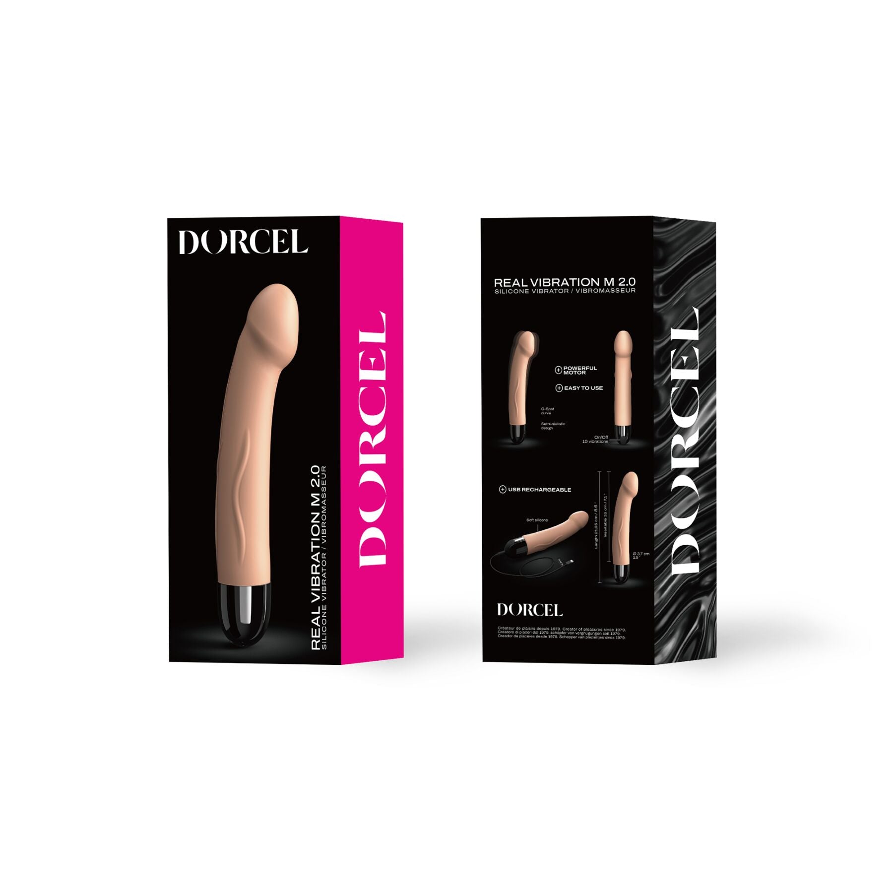 Dorcel (Франція) Вібратор Dorcel Real Vibration M Flesh 2.0, діаметр 3,7см, перезаряджається, для точки G