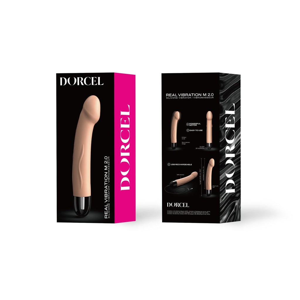 Вібратор Dorcel Real Vibration M Flesh 2.0, діаметр 3,7см, перезаряджається, для