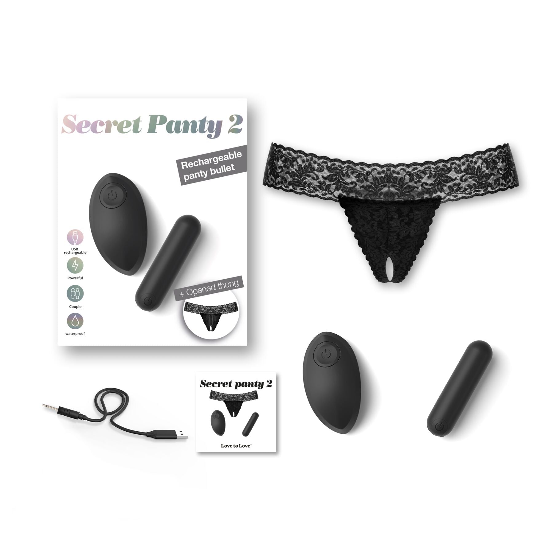 Love To Love (Франція) Вібратор Love To Love SECRET PANTY 2, в комплекті трусики, віброкуля, пульт ДК, 10 режимів роботи