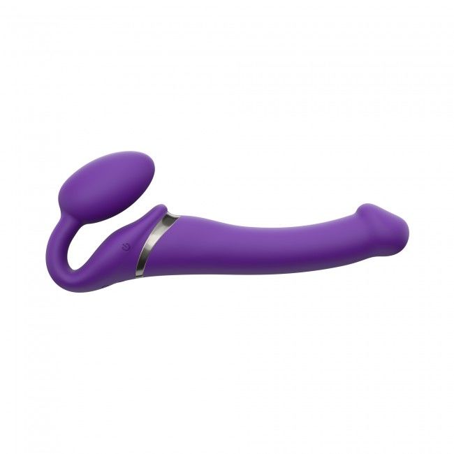 Strap-On-Me (Франція) Безремінний страпон з вібрацією Strap-On-Me Vibrating Violet M, діаметр 3,8 см, пульт ДК, регульований