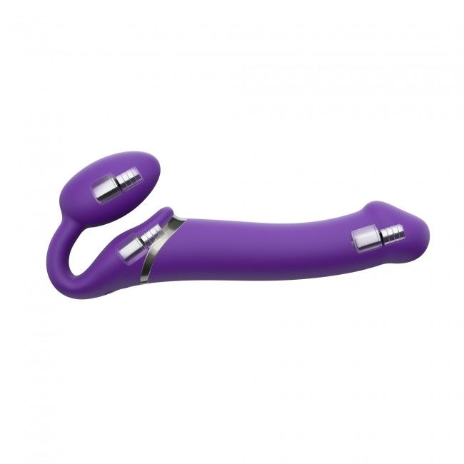 Strap-On-Me (Франція) Безремінний страпон з вібрацією Strap-On-Me Vibrating Violet L, діам. 4,2 см, пульт ДК, регульований