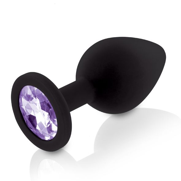 Набір силіконових анальних пробок із кристалом Rianne S: Booty Plug Set Black, діаметр 3,2см, 3,5см, 4,2см