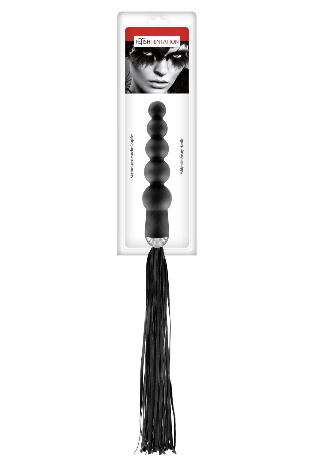 Fetish Tentation (Франція) Флогер з ручкою - анальним намистом Fetish Tentation Whip with Rosary Handle