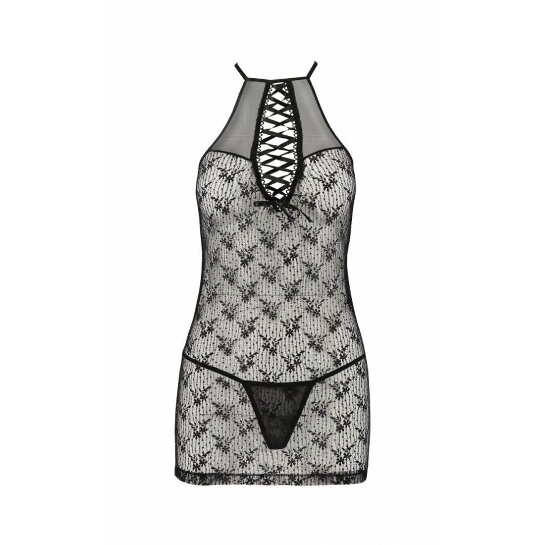 Passion (Польща) Напівпрозора сорочка Passion AZALIA CHEMISE L/XL, black