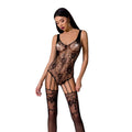 Passion (Польща) Ажурний бодістокінг з імітацією панчіх Passion BS074 black