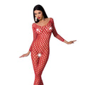 Passion (Польща) Бодістокінг з великою сіткою Passion BS077 red