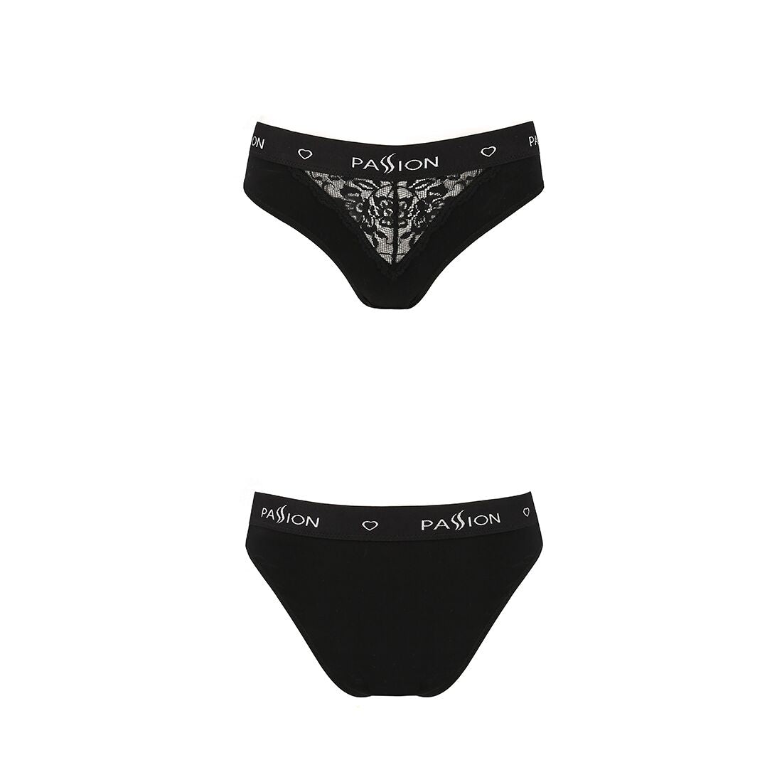 Passion (Польща) Трусики з широкою гумкою і мереживом Passion PS001 PANTIES XL, black
