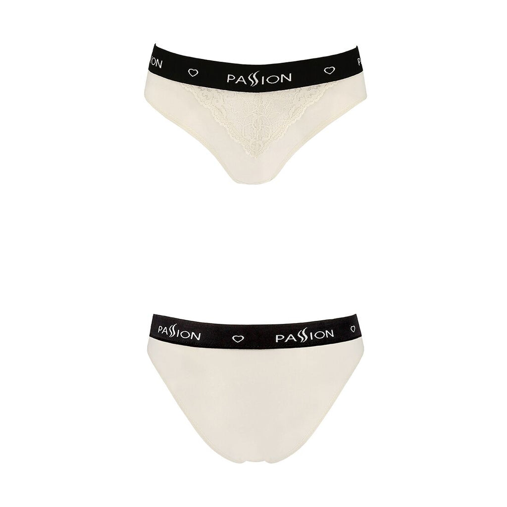 Passion (Польща) Трусики з широкою гумкою і мереживом Passion PS001 PANTIES M, ecru