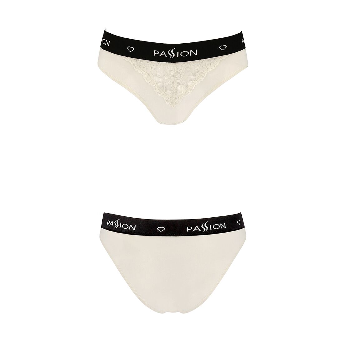 Passion (Польща) Трусики з широкою гумкою і мереживом Passion PS001 PANTIES M, ecru