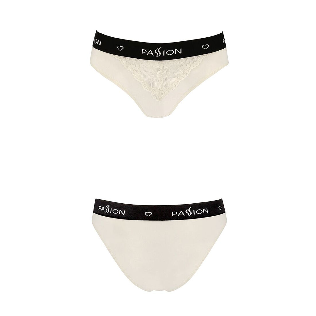 Passion (Польща) Трусики з широкою гумкою і мереживом Passion PS001 PANTIES S, ecru
