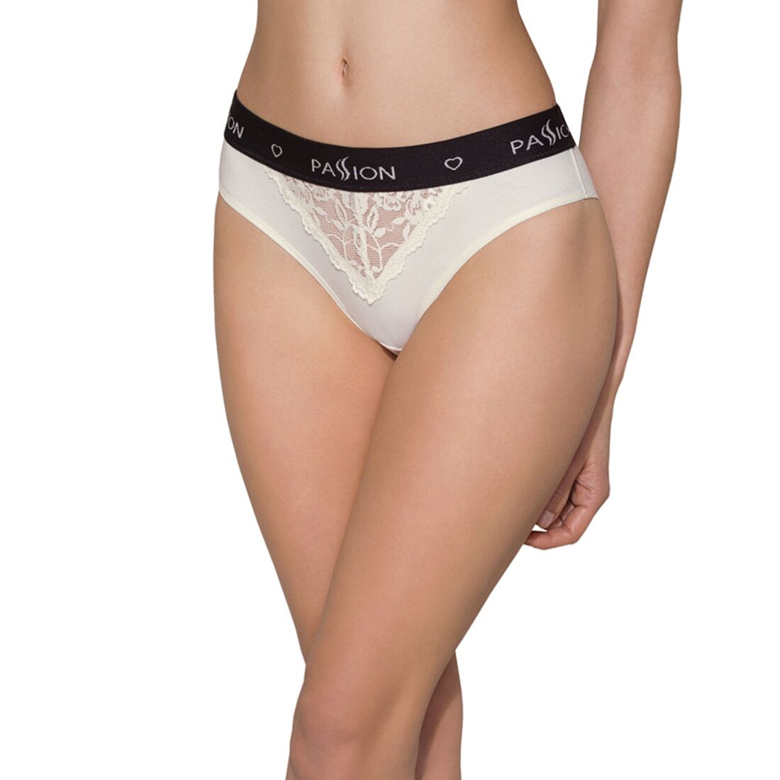 Passion (Польща) Трусики з широкою гумкою і мереживом Passion PS001 PANTIES S, ecru
