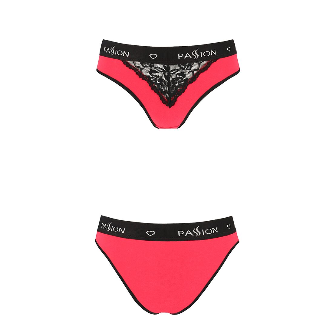 Passion (Польща) Трусики з широкою гумкою і мереживом Passion PS001 PANTIES L, red-black