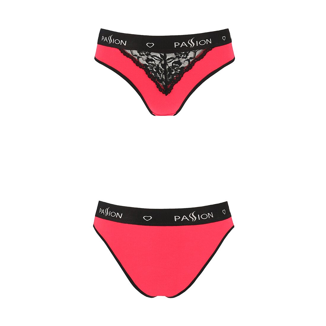 Passion (Польща) Трусики з широкою гумкою і мереживом Passion PS001 PANTIES M, red-black