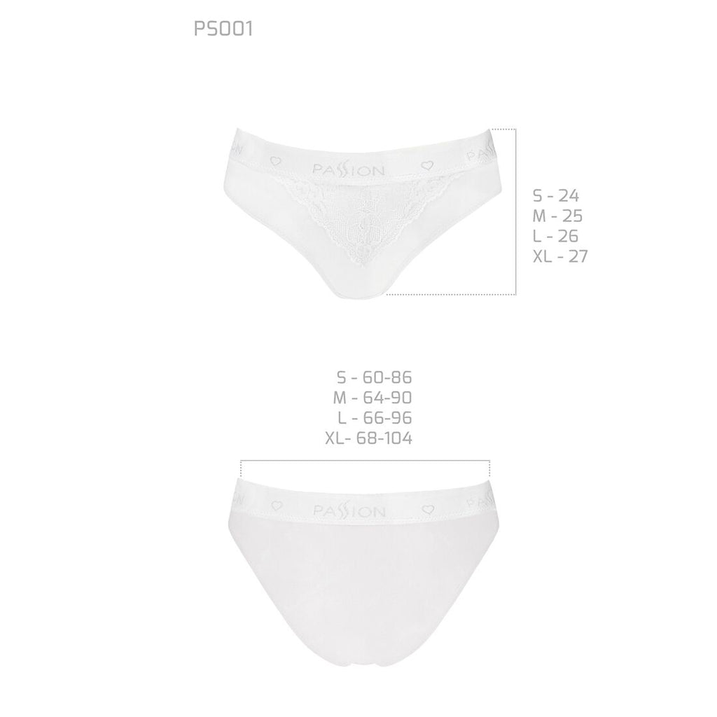 Passion (Польща) Трусики з широкою гумкою і мереживом Passion PS001 PANTIES S, white