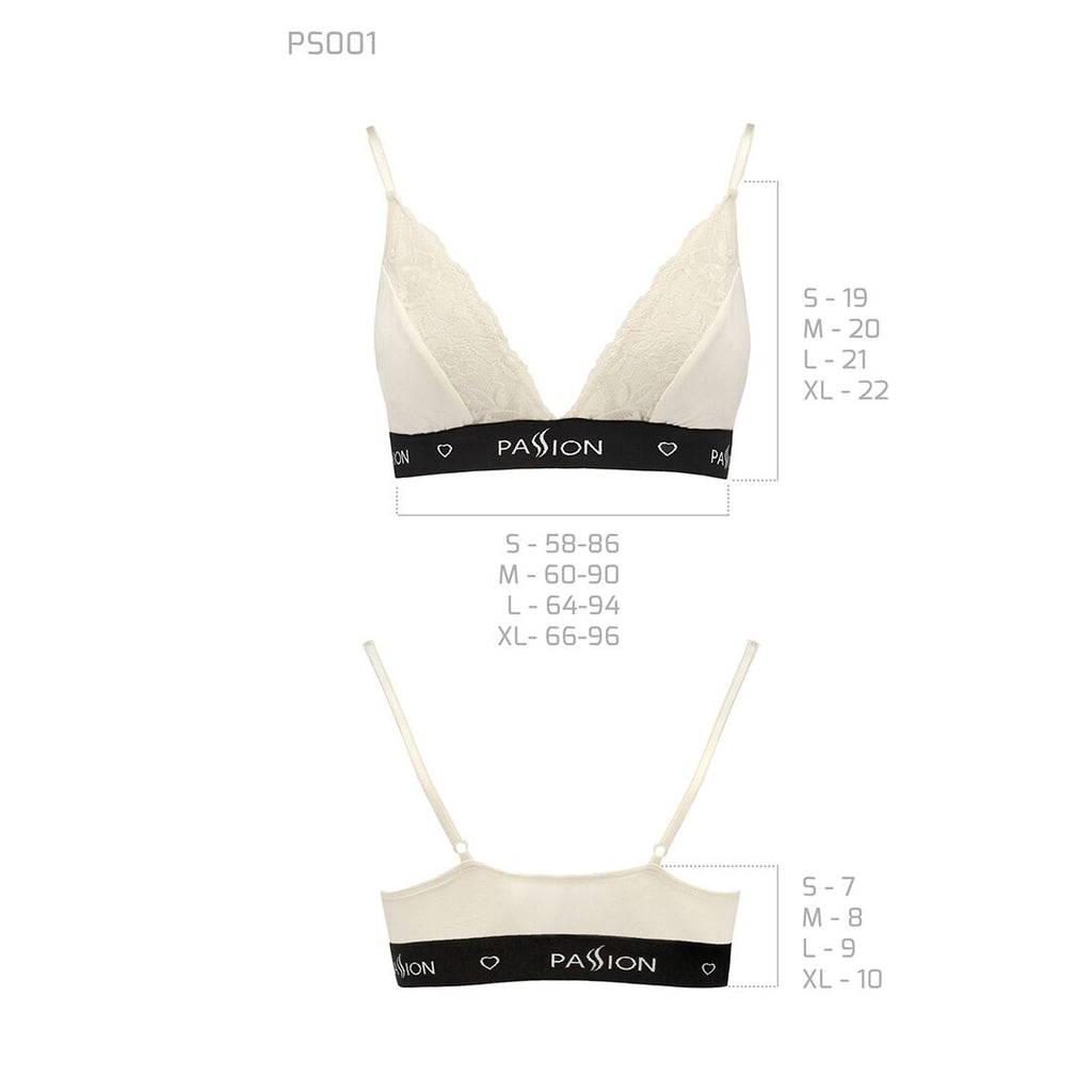 Passion (Польща) Еластичний топ з мереживом Passion PS001 TOP S, ecru