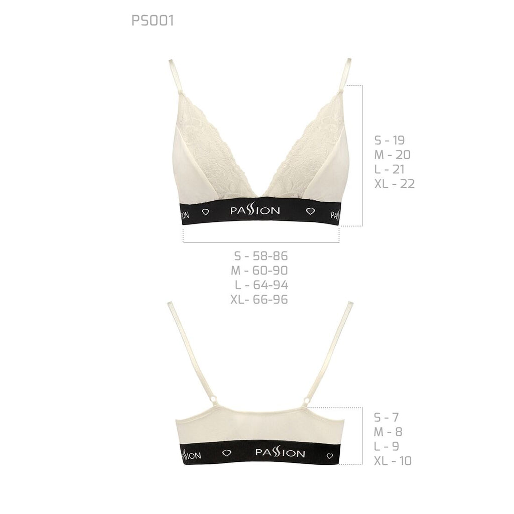 Passion (Польща) Еластичний топ з мереживом Passion PS001 TOP XL, ecru
