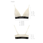 Еластичний топ з мереживом Passion PS001 TOP, ecru