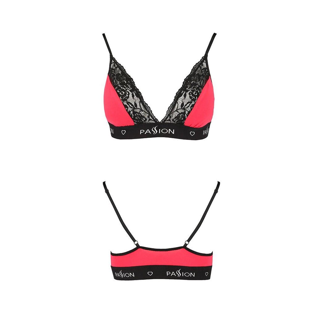 Passion (Польща) Еластичний топ з мереживом Passion PS001 TOP M, red-black