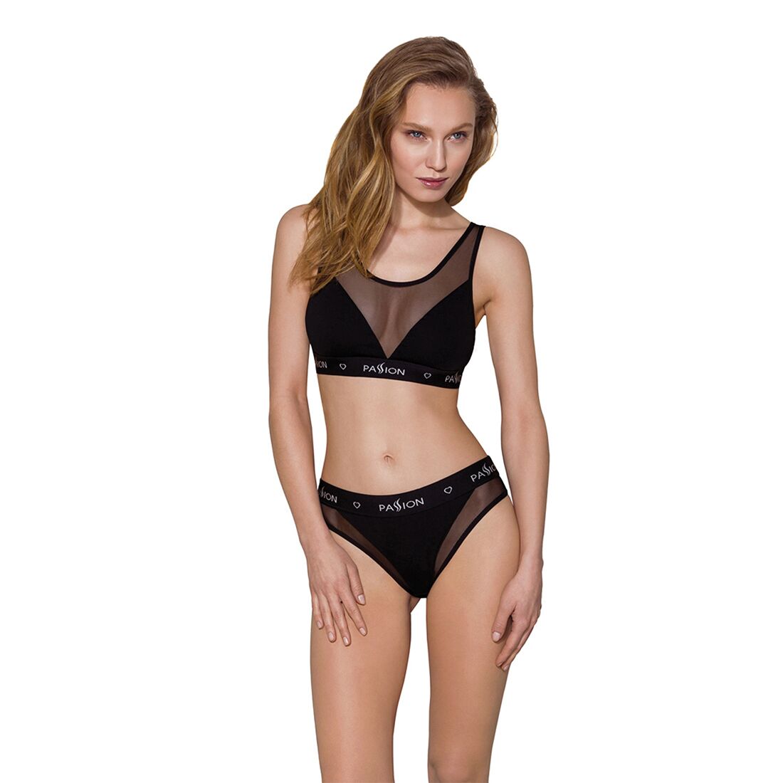 Passion (Польща) Трусики з прозорою вставкою Passion PS002 PANTIES S, black