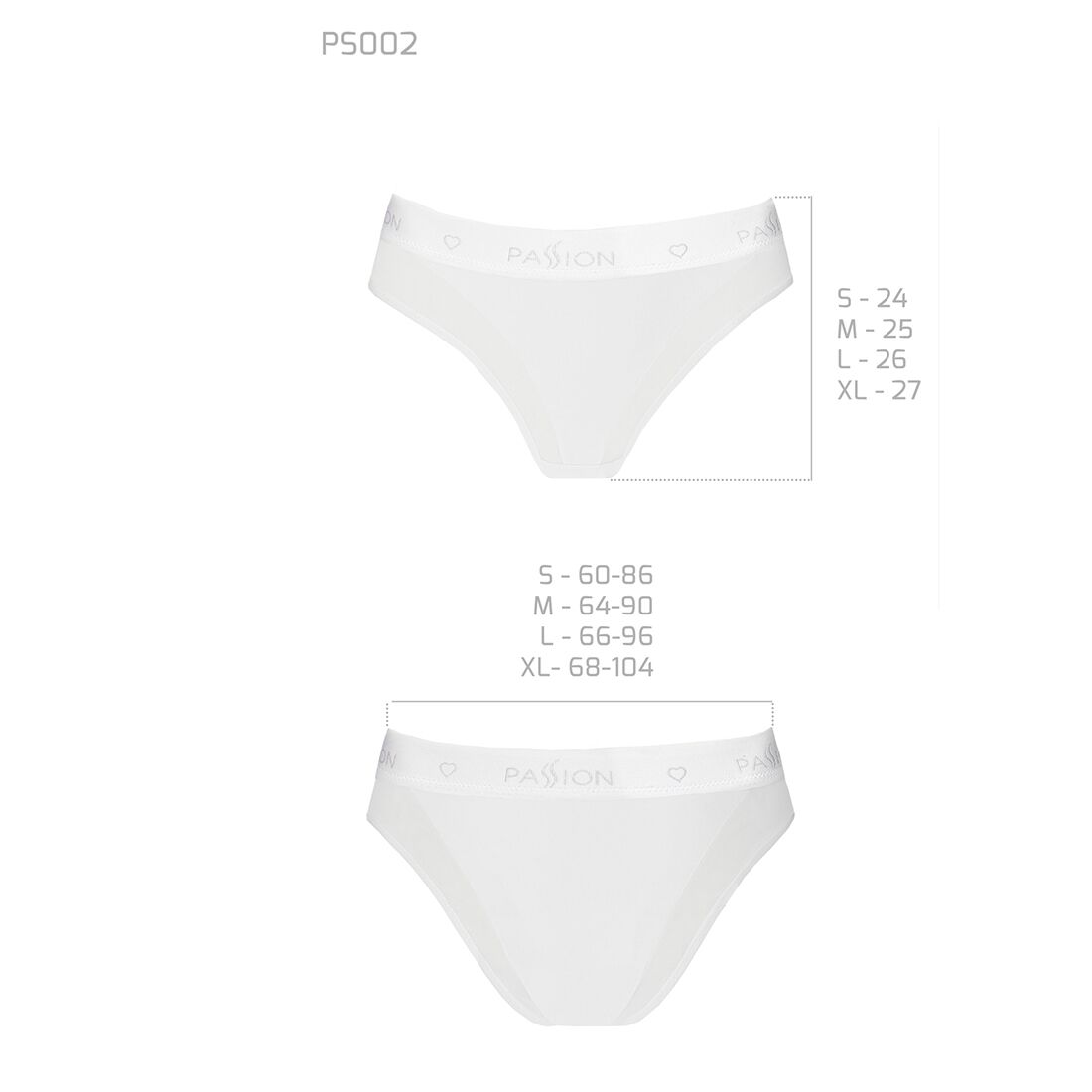 Passion (Польща) Трусики з прозорою вставкою Passion PS002 PANTIES L, white
