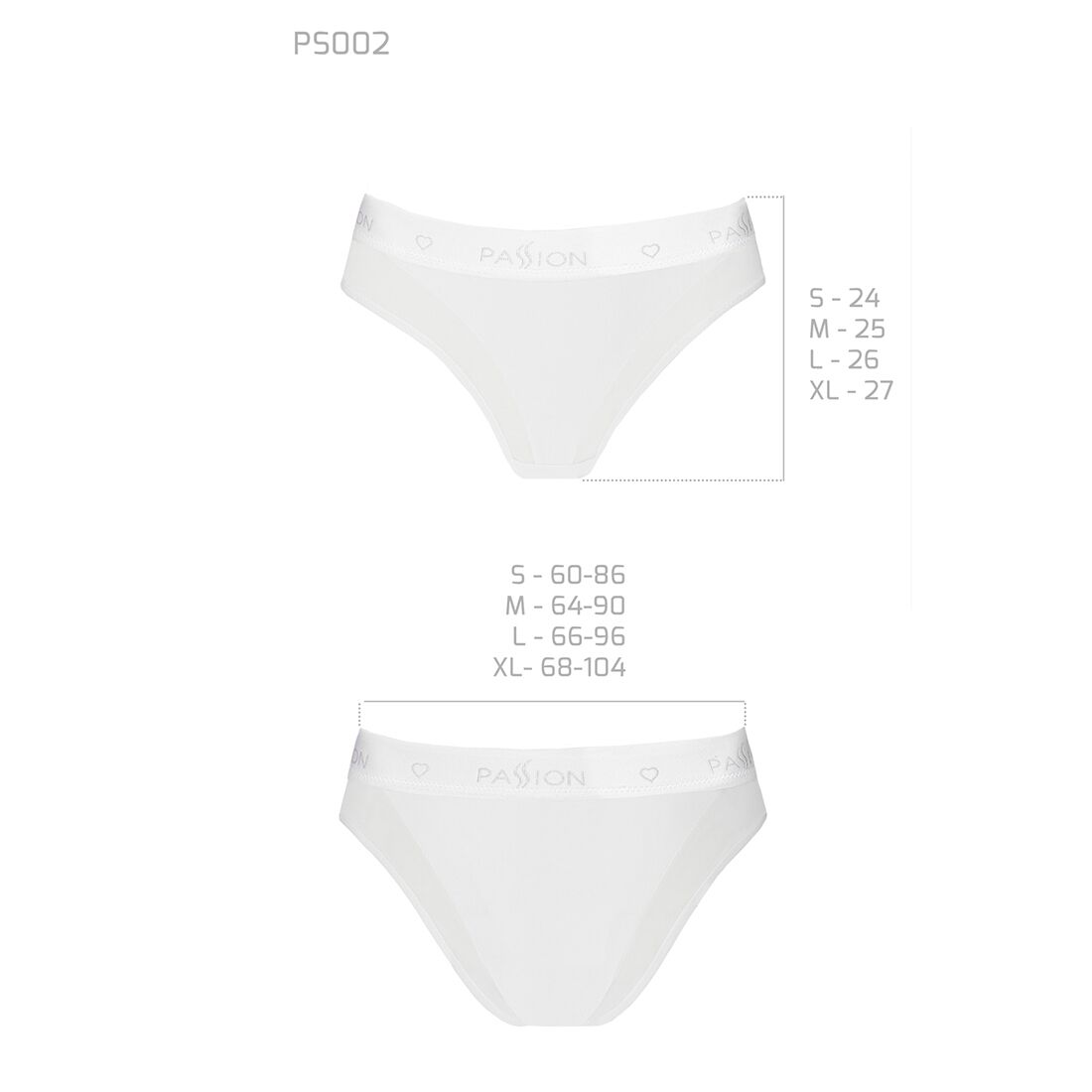 Passion (Польща) Трусики з прозорою вставкою Passion PS002 PANTIES XL, white