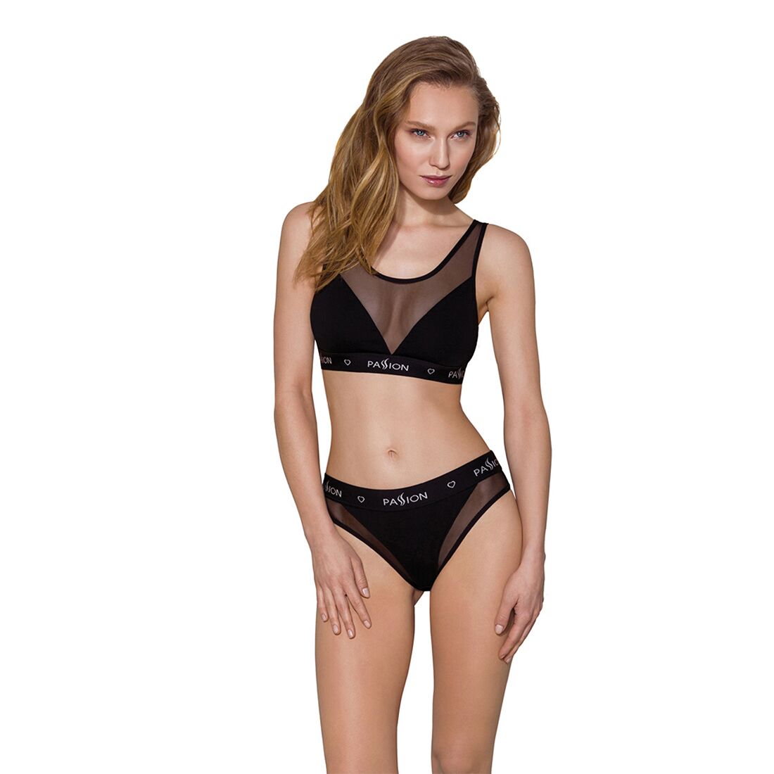 Passion (Польща) Топ з прозорою вставкою Passion PS002 TOP S, black