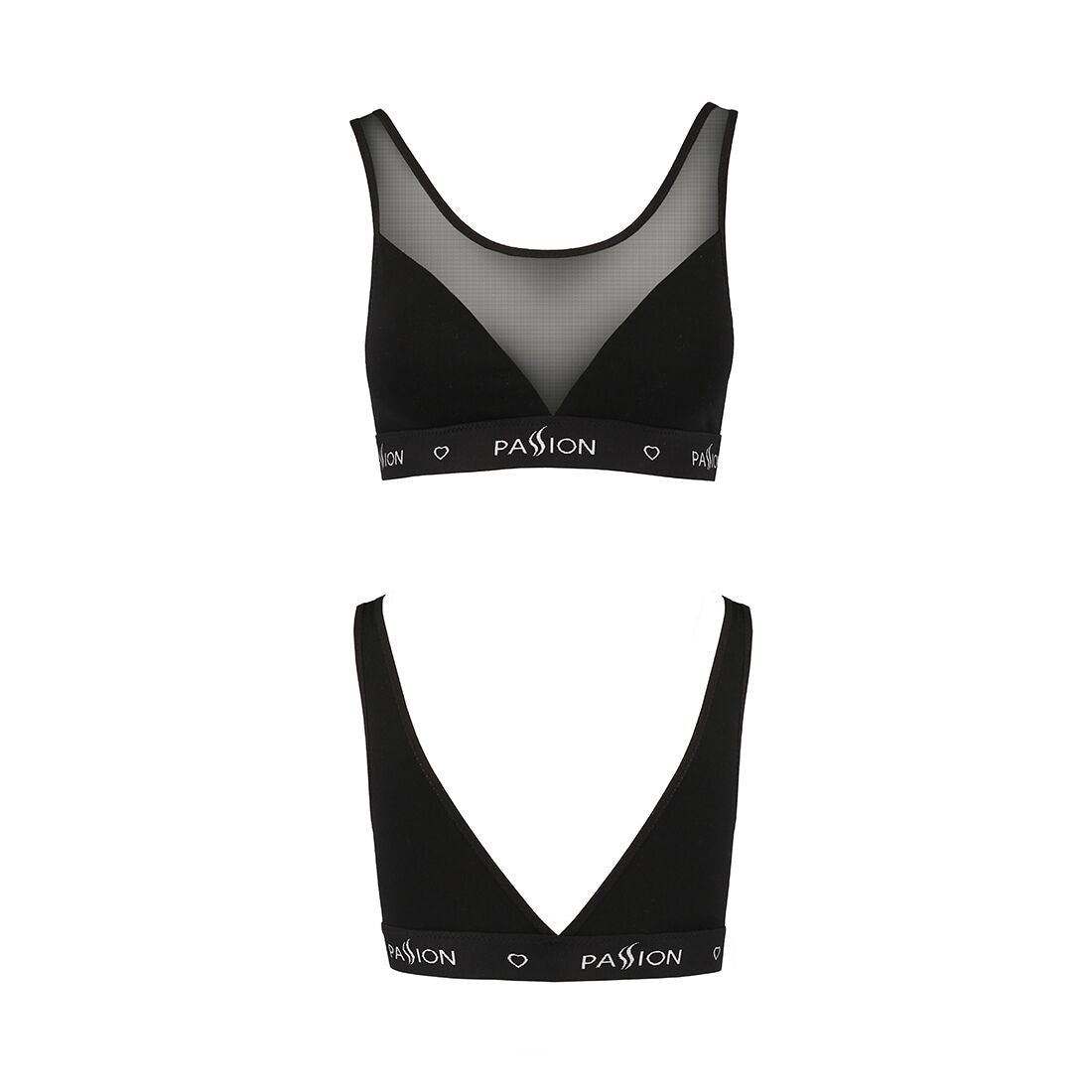 Passion (Польща) Топ з прозорою вставкою Passion PS002 TOP XL, black