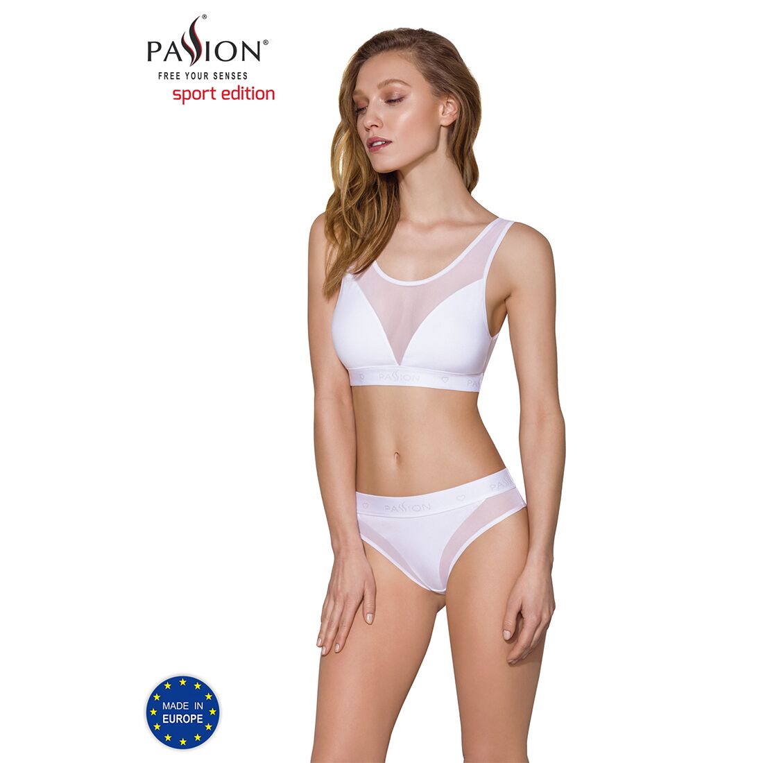 Passion (Польща) Топ з прозорою вставкою Passion PS002 TOP L, white
