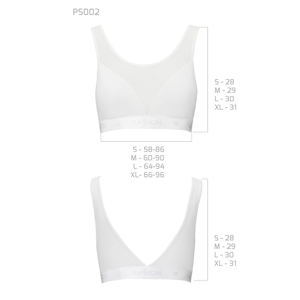 Passion (Польща) Топ з прозорою вставкою Passion PS002 TOP M, white